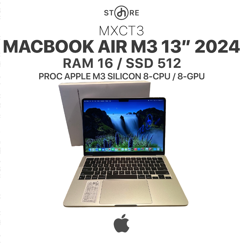 Second , Macbook Air M3 2024 , 13" , 16/512 , Silver , MXCT3