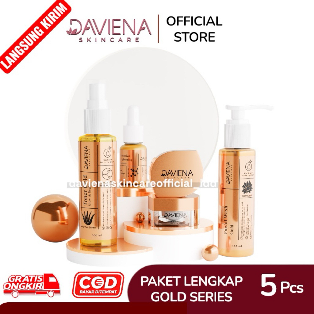 Daviena Skincare - Paket Gold Series Daviena Skincare Official Ownerdavienaskincare Daviena Skincare