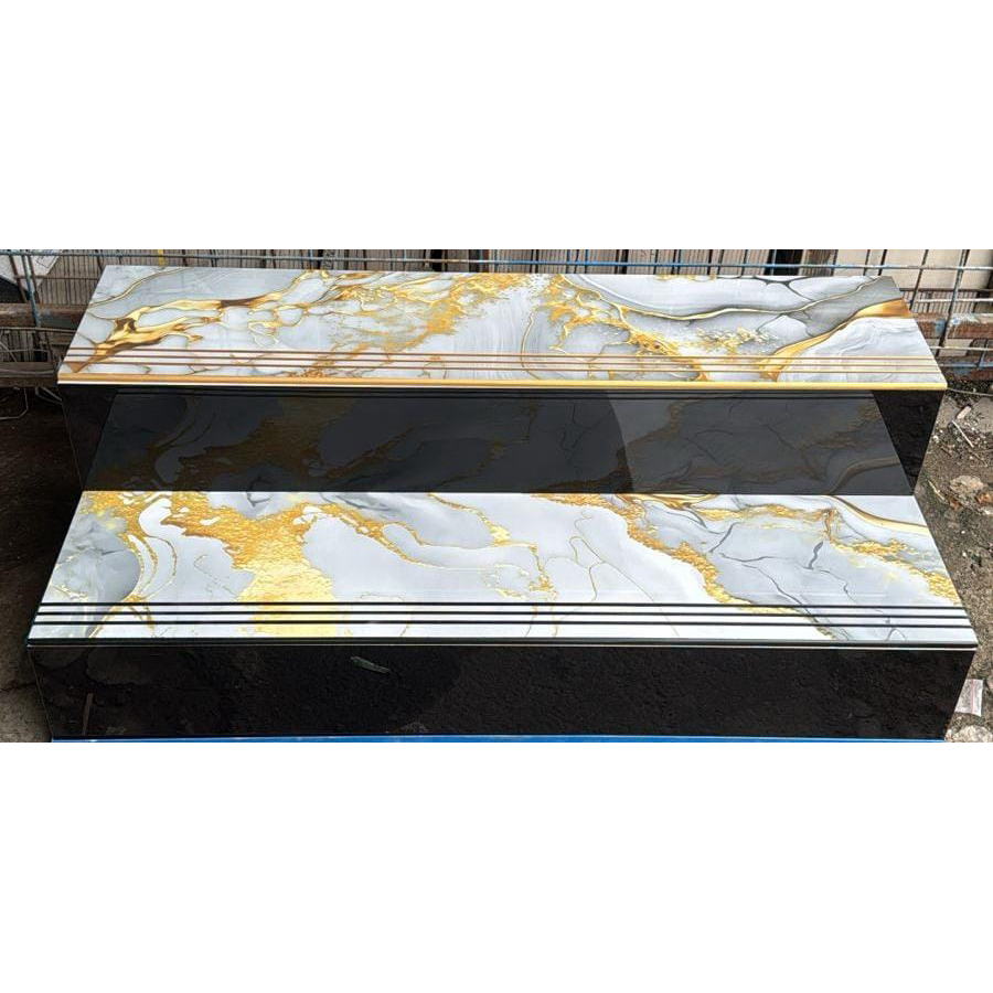 costume granit anak tangga bisa request ukuran motif marmer corak emas dinding hitam putih