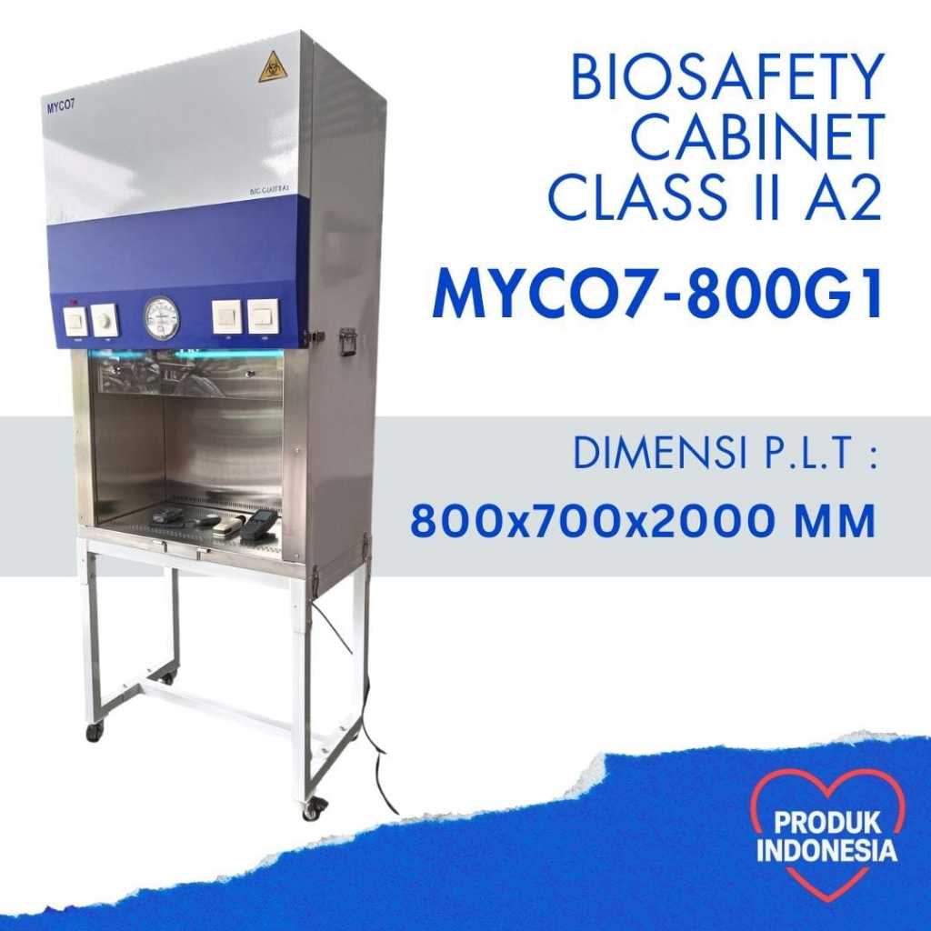 BIOSAFETY CABINET BSC CLASS II A2 MYCO7-800G1 80CM HEPA H14 Standard Internasional