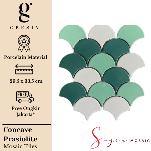 Prasiolite Fan Singres Mosaic Tiles | Mosaic Keramik