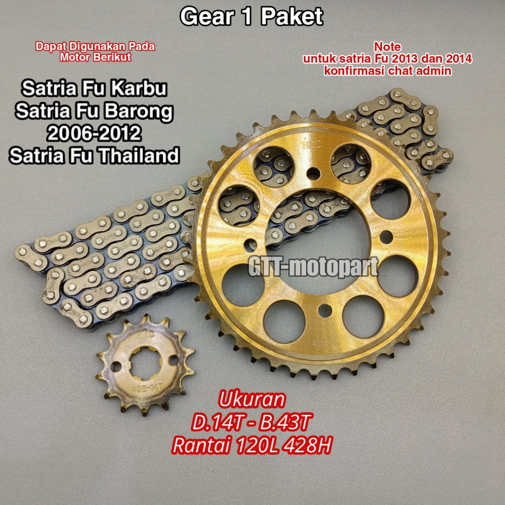 Gear gir set paket Satria Fu karbu satria Fu barong 2005-2012 baja sepuh Joss Gearset Fu karbu