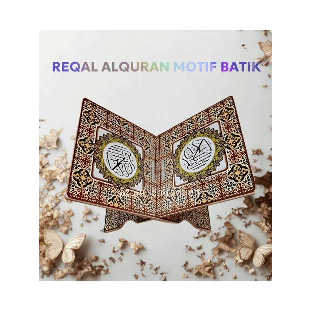 Reqal Al-Qur'an/ meja lipat Al-Qur'an Motif Untuk Mengaji Murah