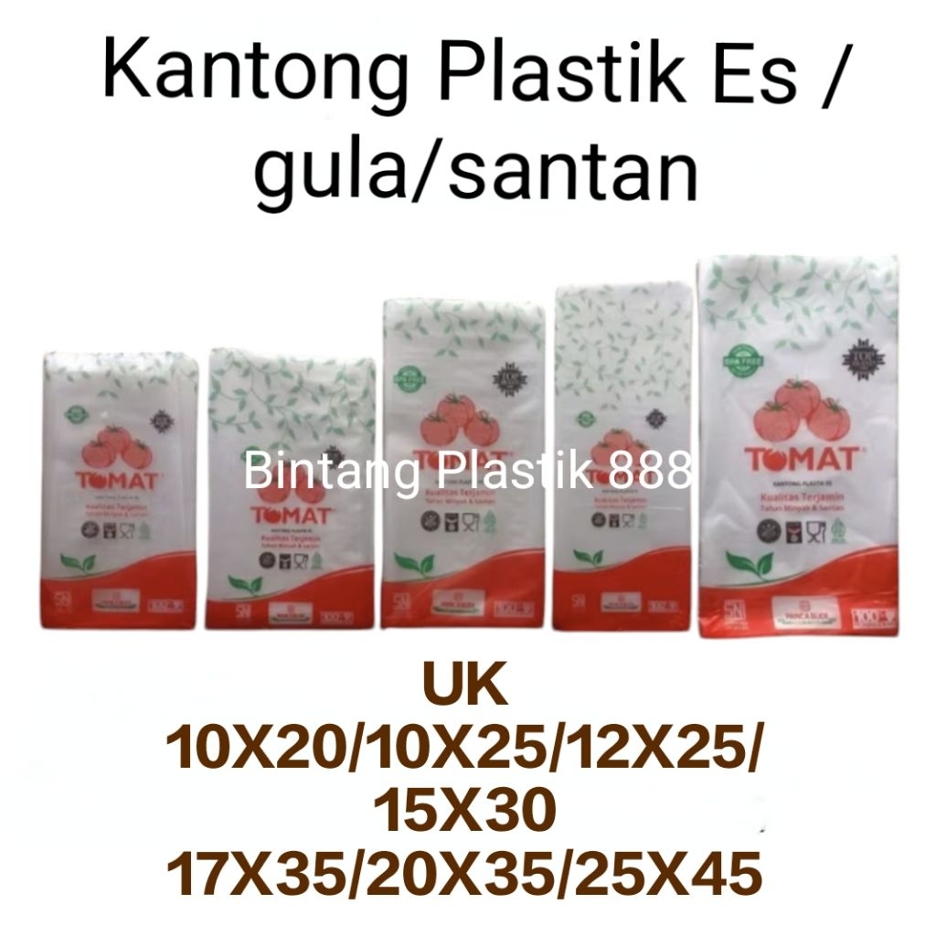 Kantong Plastik PE UK 25X45/Plastik PE/Kantong Plastik tomat