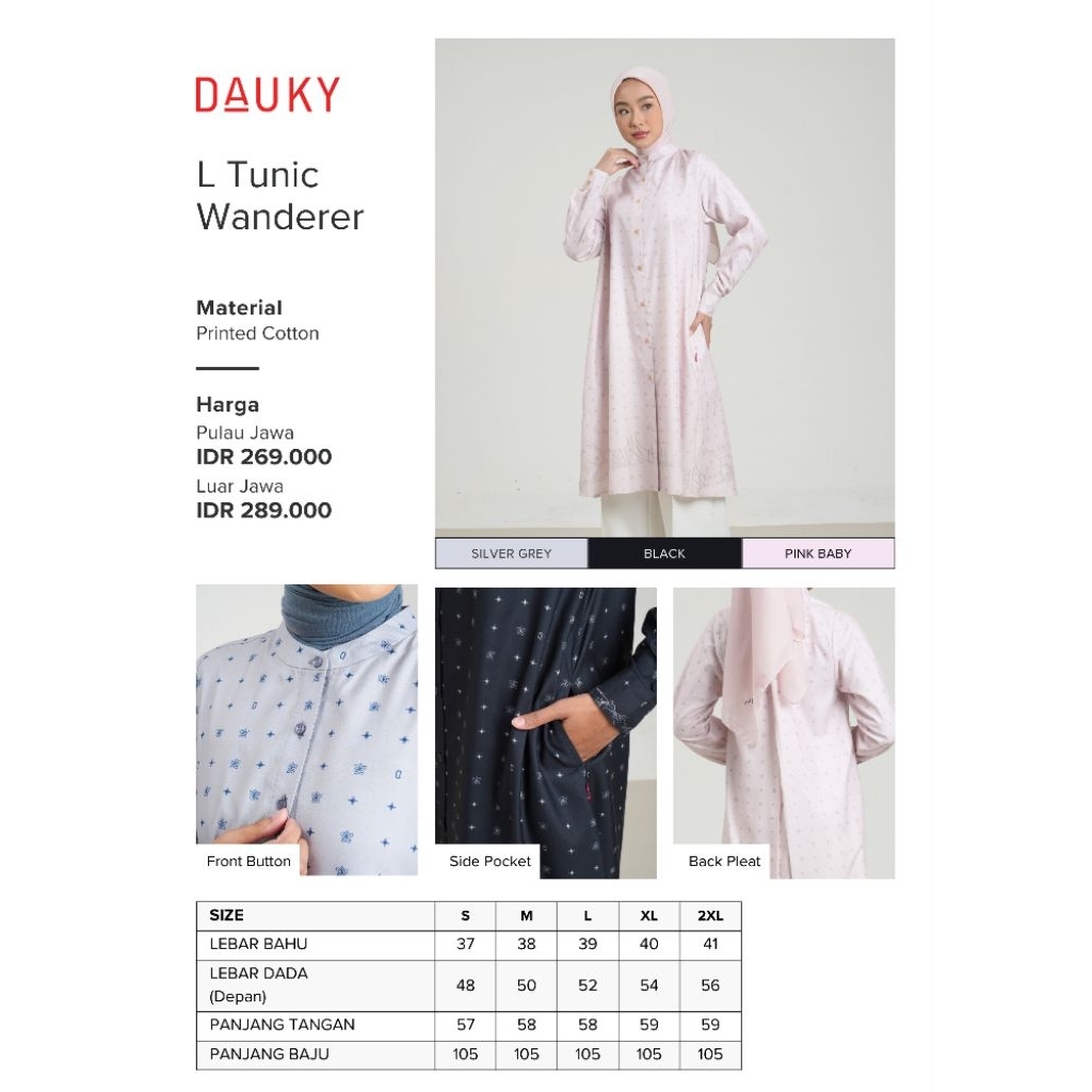 DAUKY FASHION BAJU ATASAN WANITA TERBARU L TUNIC WANDERER