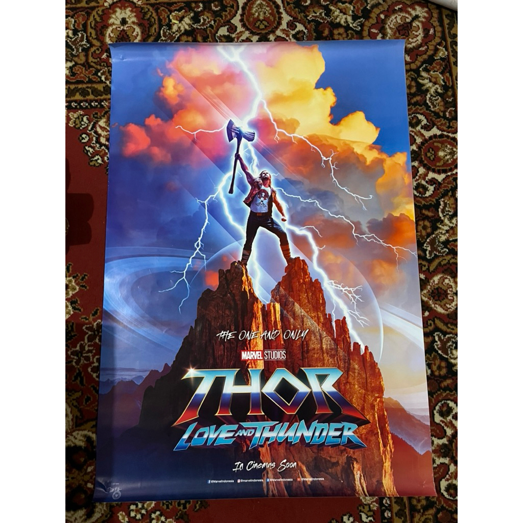 POSTER ORIGINAL MOVIE  POSTER FILM THOR LOVE THUNDER - MARVEL - EX BIOSKOP INDONESIA