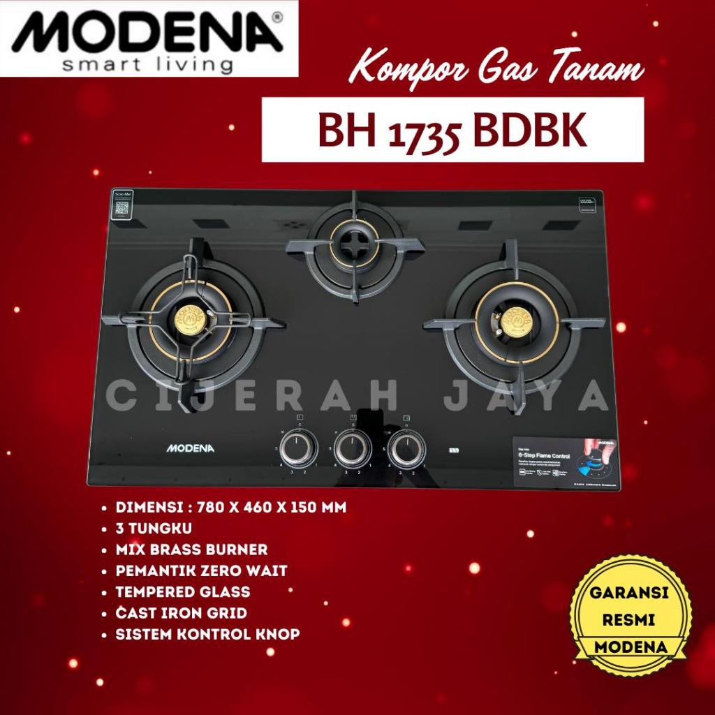KOMPOR TANAM MODENA GAS 3 TUNGKU BH 1735 / BUILT-IN HOB MODENA 3 TUNGKU BH1735