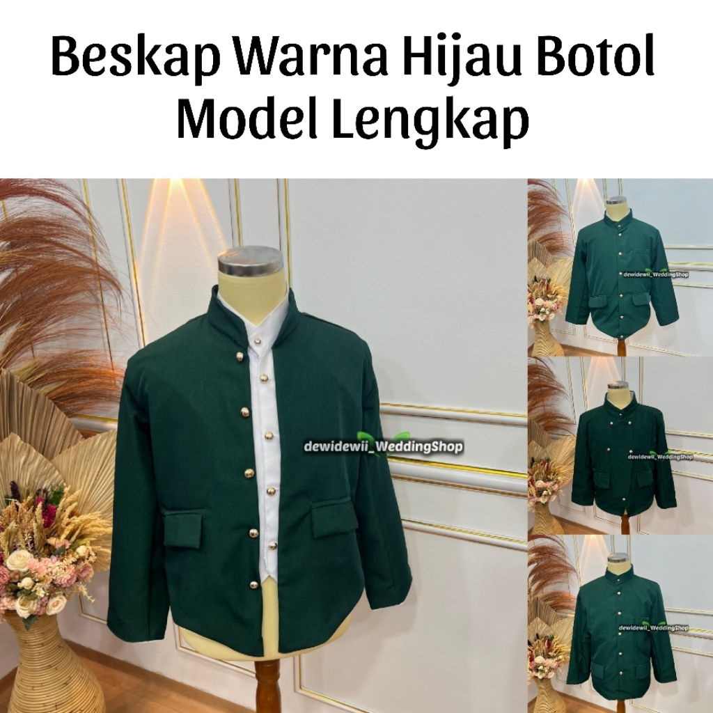 Beskap Jogja / Solo / Sunda / Hewes - Warna Hijau Botol