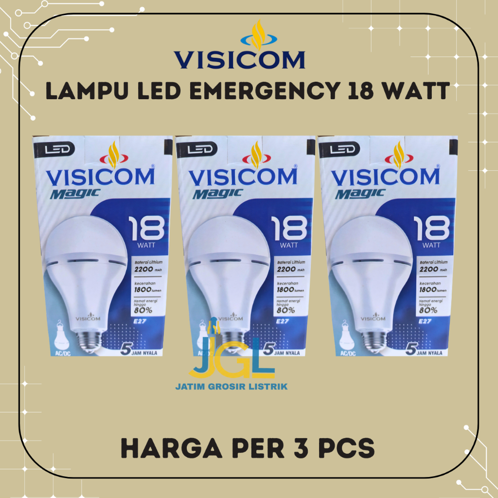 Paket 3 Pcs Lampu Magic Visicom 18 Watt Lampu Emergency Visicom Garansi 1 Tahun