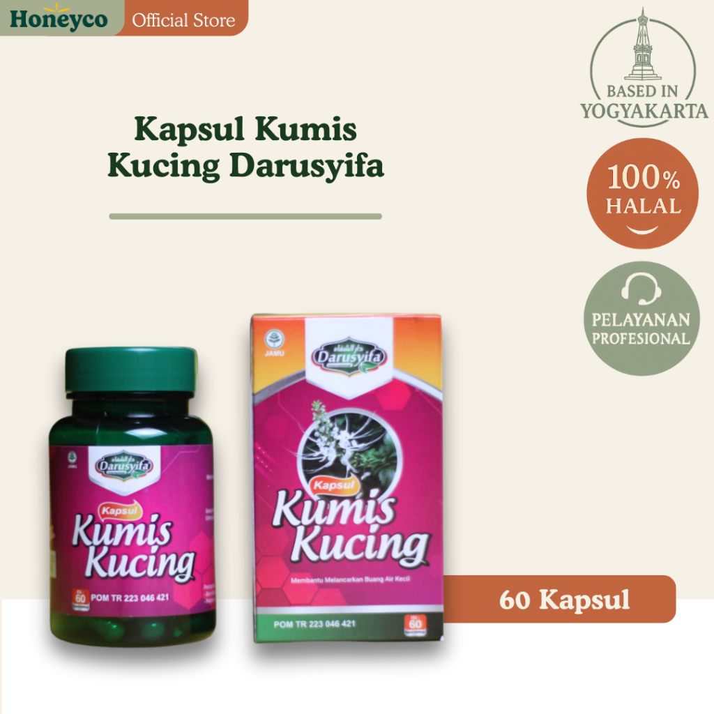 Kapsul Kumis Kucing - Herbal Kumis Kucing Asli isi 60 Kapsul BPOM Darusyifa