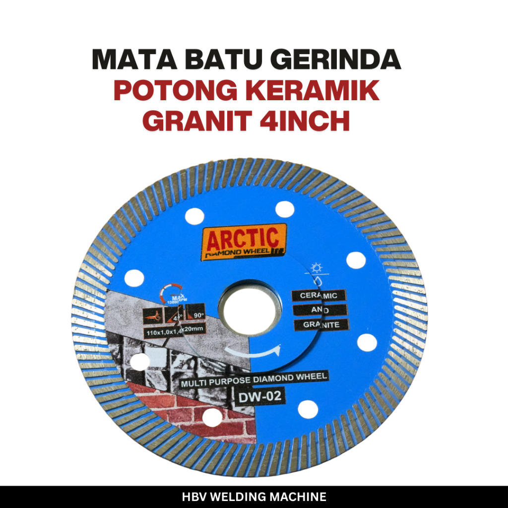 Multipurpose Diamond Wheel 4inch 110X1.0X1.4X20mm ARCTIC Tipis dan Tajam Batu potong granit  Alat potong keramik DW-02