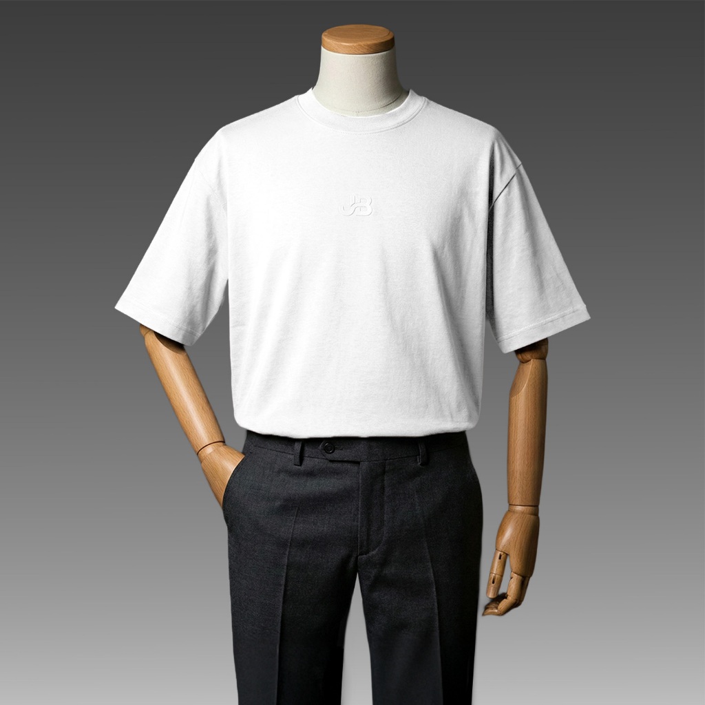 JB - Logo Printed T-Shirt White - Kaos Oversize White