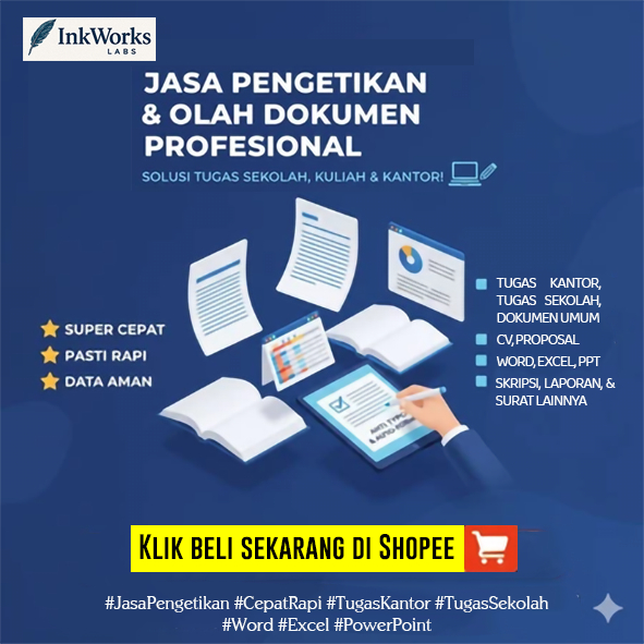 Jasa Ketik Dokumen dan Perapihan Word PPT Excel Handwriting