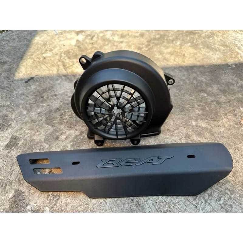 [ SALAMDARIBINJAI RACING ] Promo Paket 2in1 Cover Kipas + Cover Knalpot All Beat Beat Karbu Beat 201