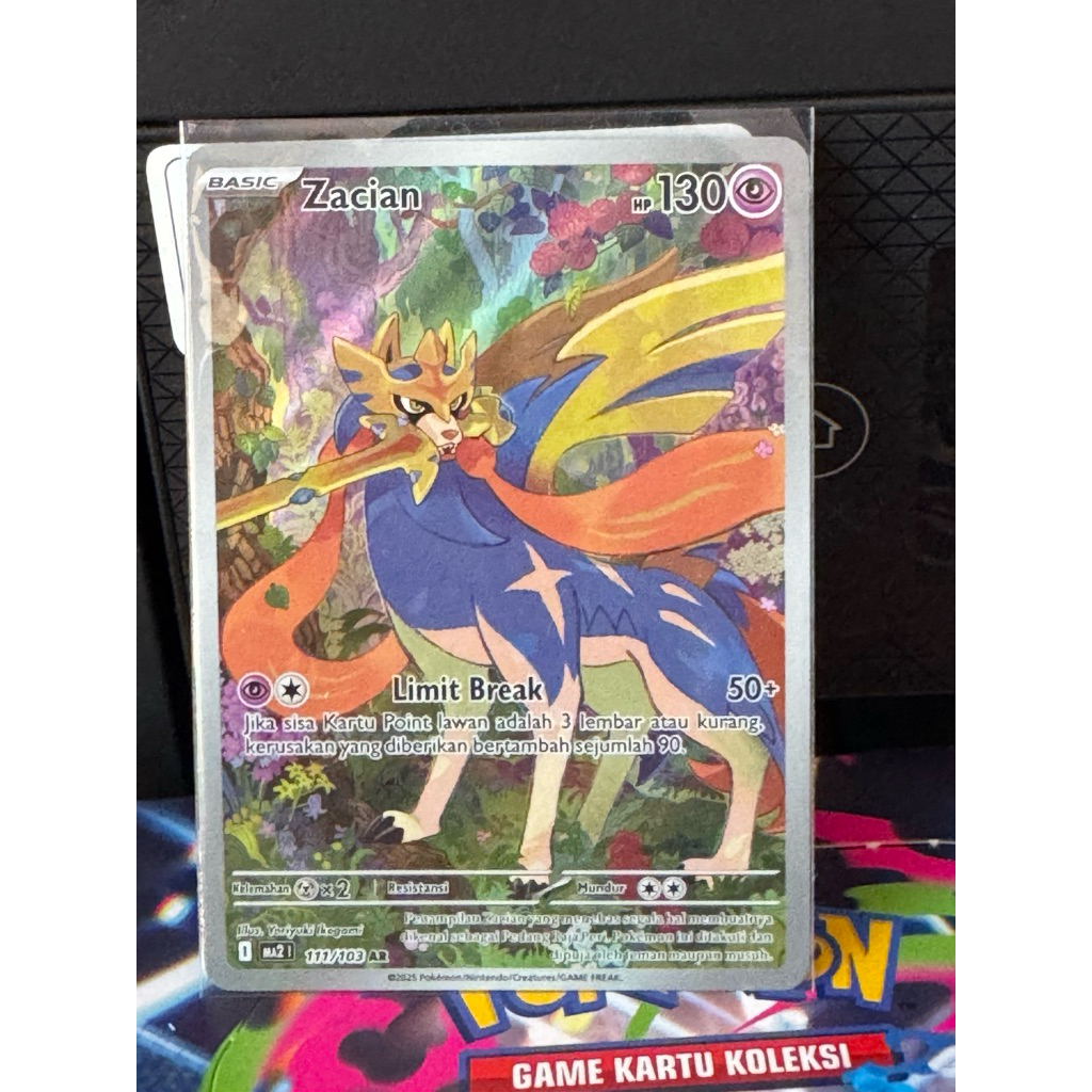 kartu pokemon kobaran biru ma2 I Zacian 111/103 ar