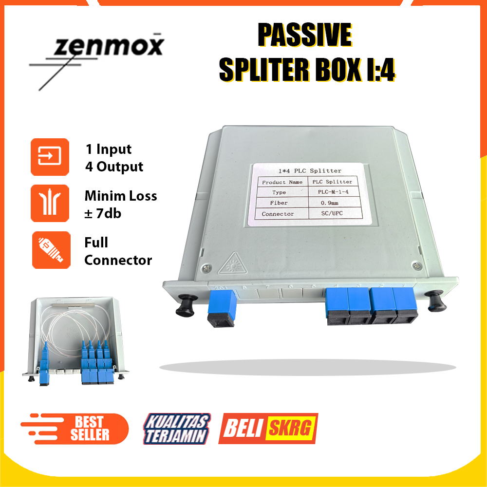 PASSIVE SPLITER BOX 1:4 SC UPC FO FTTH | PASIP SPLITTER ODP ODC