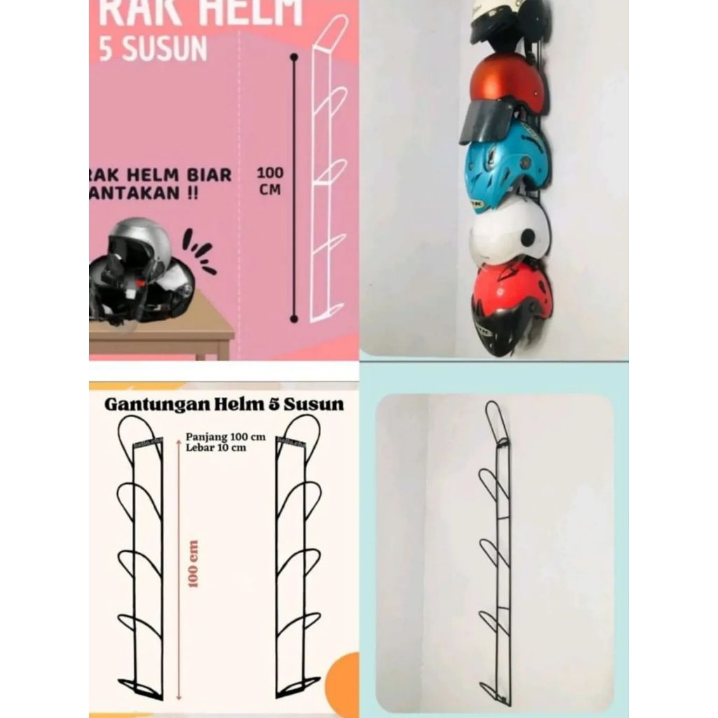 RAK HELM BESI/RAK HELM 5 SUSUN/RAK SERBA GUNA