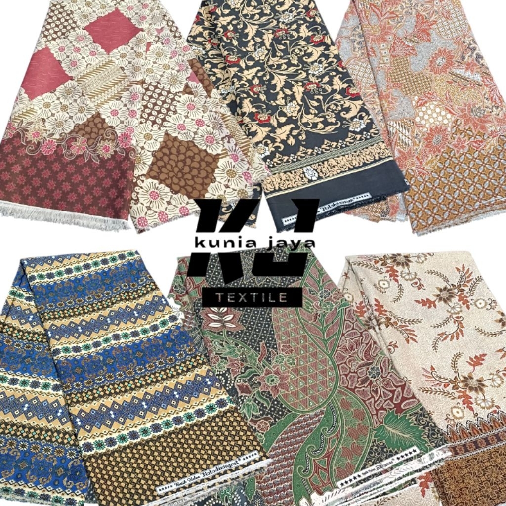 KAIN BATIK HALUS SEMI SUTRA FOIL POLIESTER LEMBUT PRINTING BAHAN BATIK METERAN MURAH KAIN KEBAYA SEM