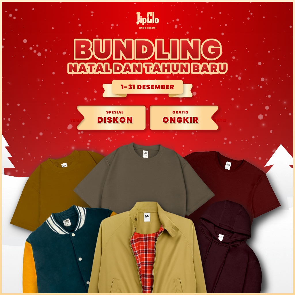 JIPCLO Hampers Spesial - Jaket Hoodie Kaos Oversize Wanita Pria