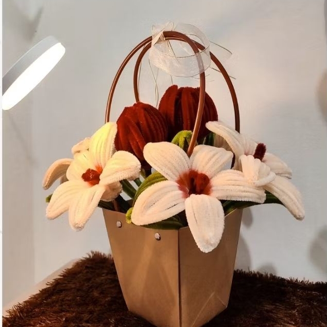 MAND.FLORIÉ | AESTHETIC PAPERBAG  FLOWER BOUQET | Bouqet Bunga Paperbag/Bunga Pipe Cleaner/Bouqet Ae