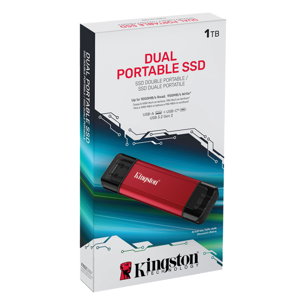 SSD Kingston Dual Portable 1TB - USB dan USB-C External SSD Kingston SPSD 1TB