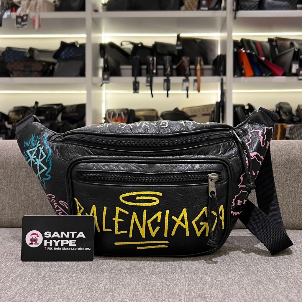 Balenciaga Graffiti Leather Waistbag
