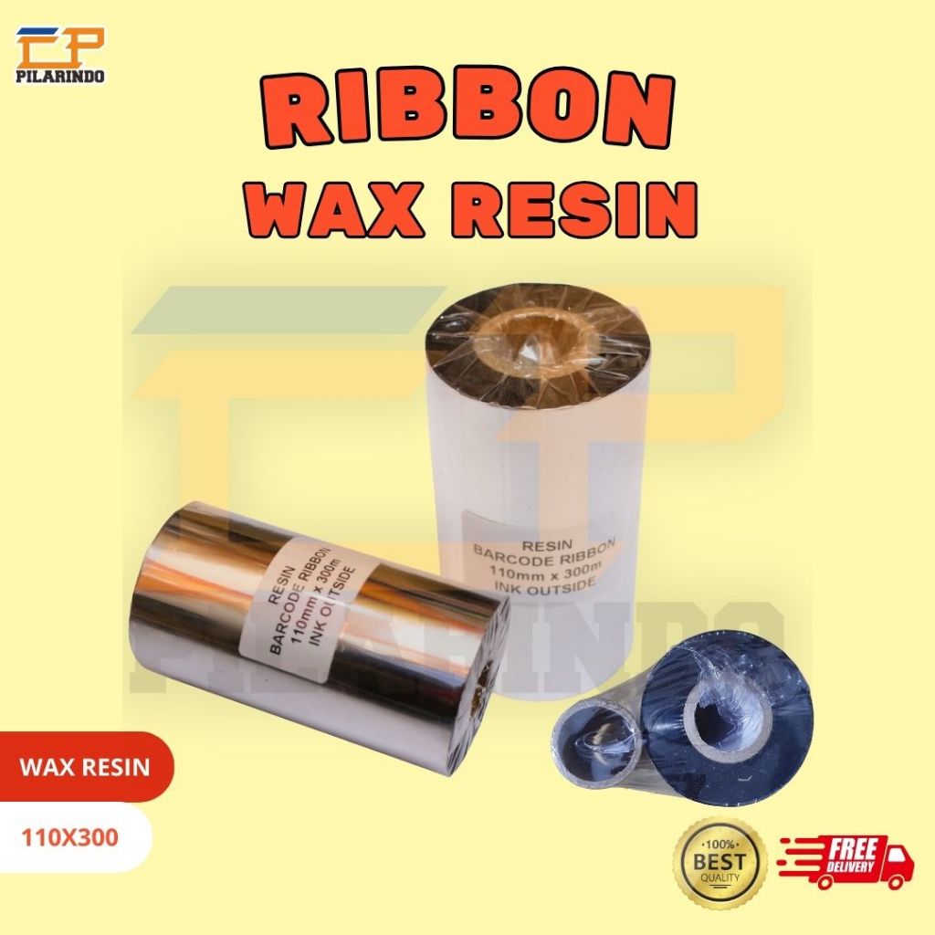 RIBBON BARCODE WAX RESIN UKURAN 110 X 300 METER