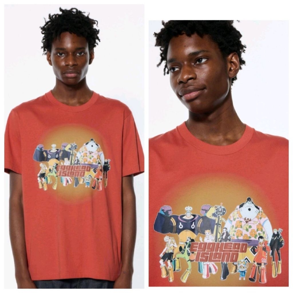 UNIQLO KAOS UT ONE PIECE 25TH 28 DARK ORANGE BARU ASLI ORIGINAL