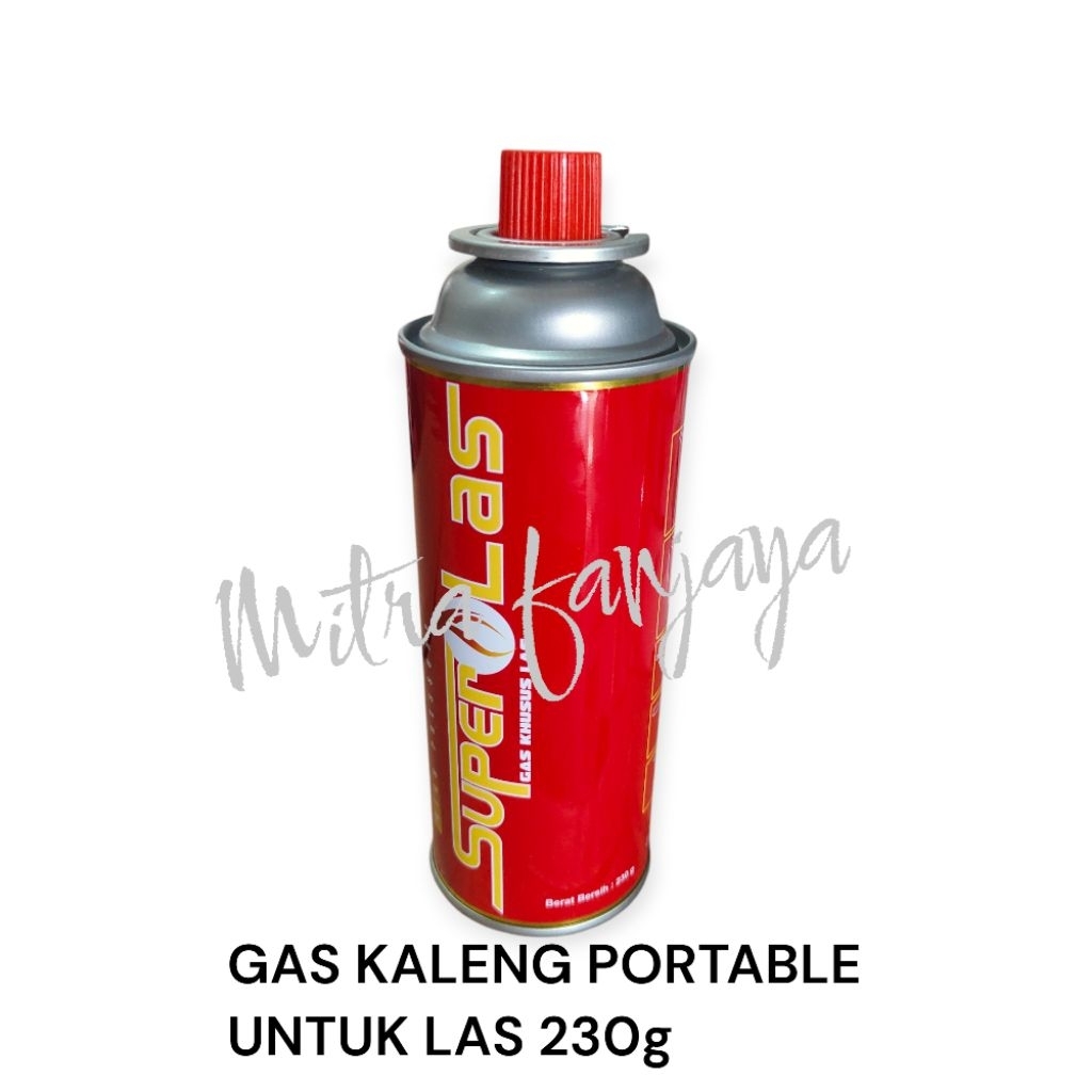 GAS KALENG PORTABLE UNTUK LAS PIPA AC KULKAS DAN LAINNYA 230G SUPER LAS