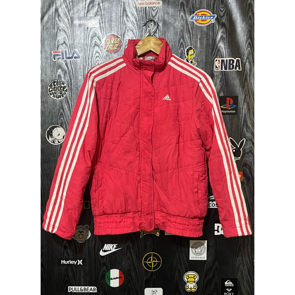 jaket puffer  adidas pink