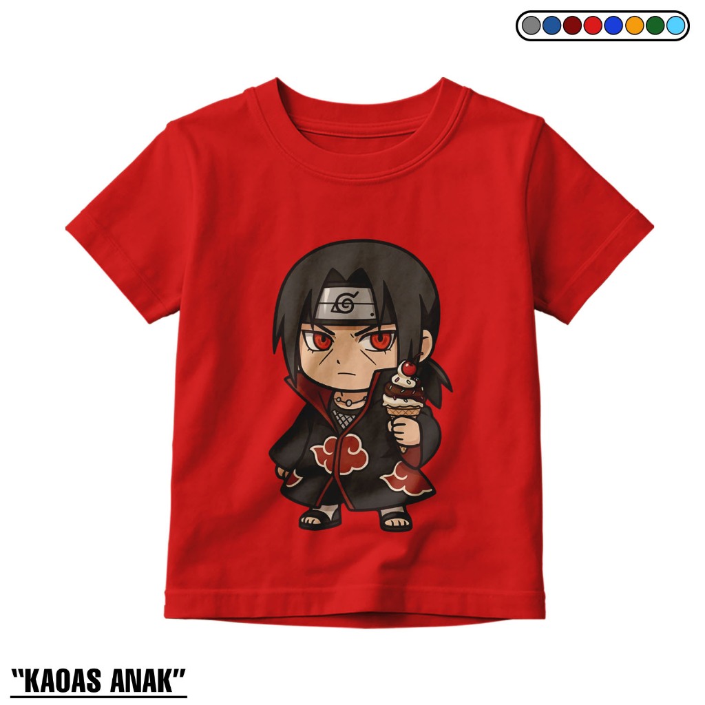 Kaos Anak Stiker Itachi Uchiha Lucu kaos Cartoon Itachi Uchiha Kaos T-Shirt Distro Terbaru