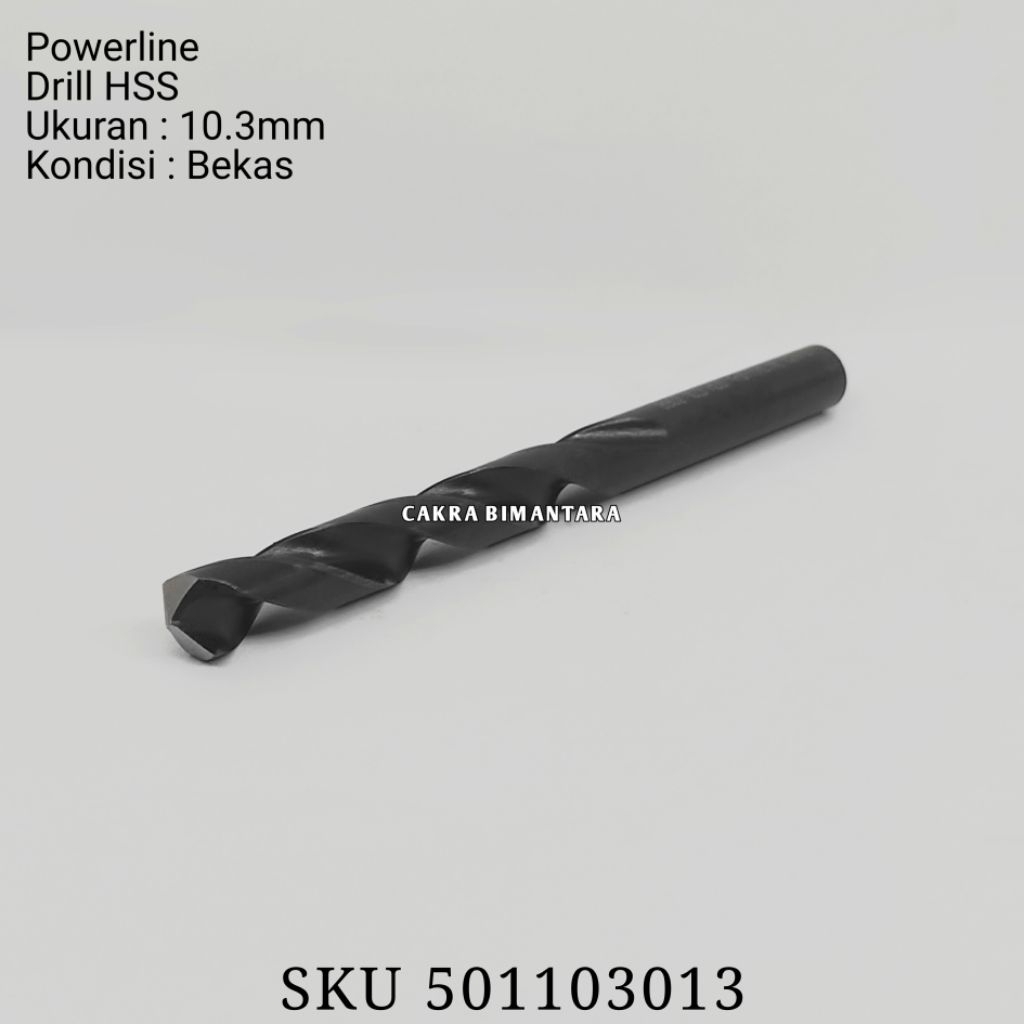 Powerline mata bor bekas 10.3mm drill HSS 10.3 mm untuk besi diameter 10 3
