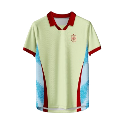 Jersey Spanyol Away/Third Klasik Krem Merah Baju Bola Pria BENGHAR.ID-123