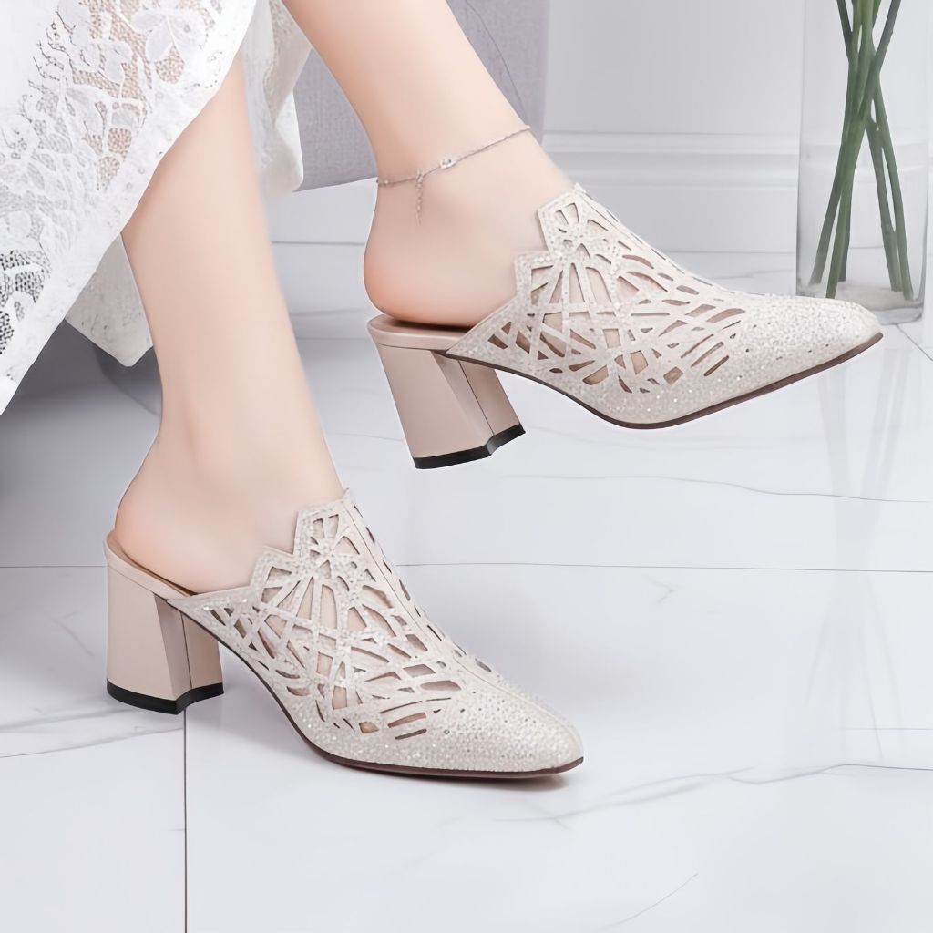 Bulubiru - Sandal Heels Wanita 7cm / Heels Wisuda / Heels Weading