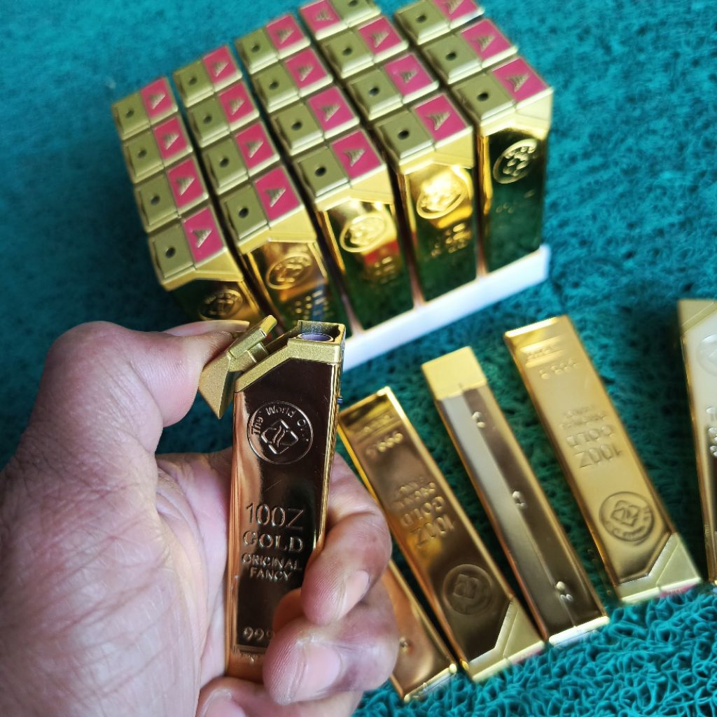 Korek Bara "SNI"  Api Biru Zet Metal Case Gold   G999