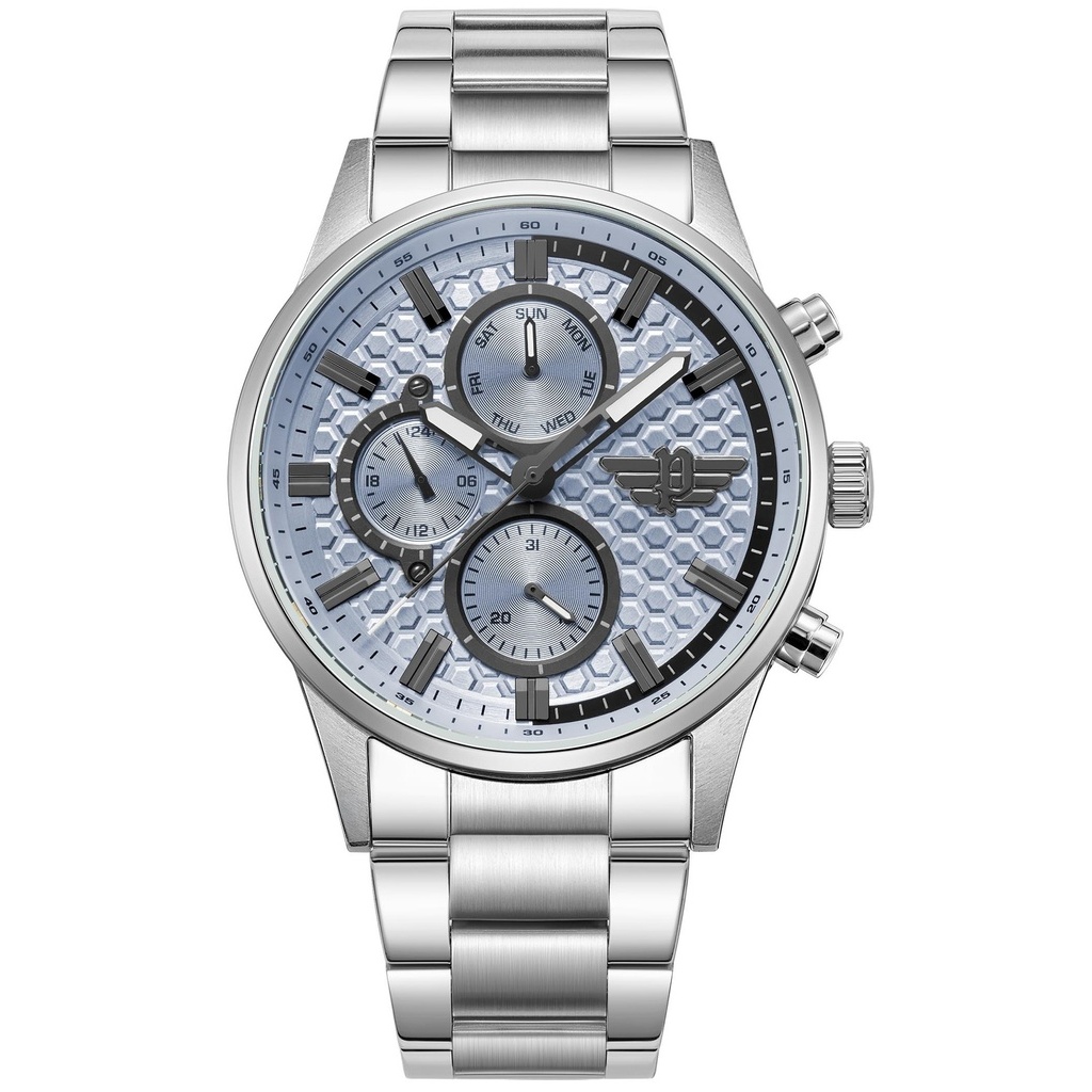 Jam Tangan Pria Police Tauriko Blue Dial Silver Stainless Steel Strap PEWJK2229403 Original