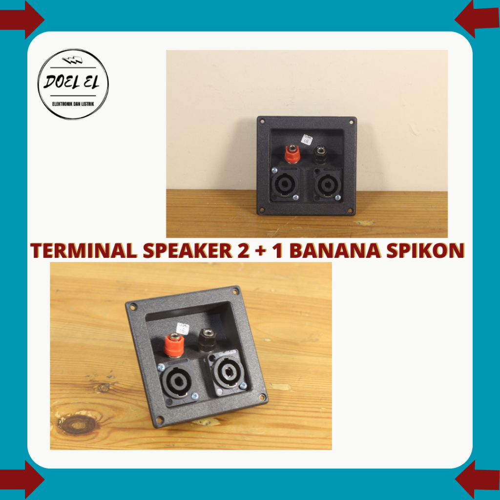 TERMINAL SPEAKER BINDING POST SOKET BANANA + SPEAKON AUDIO KOTAK PLASTIK