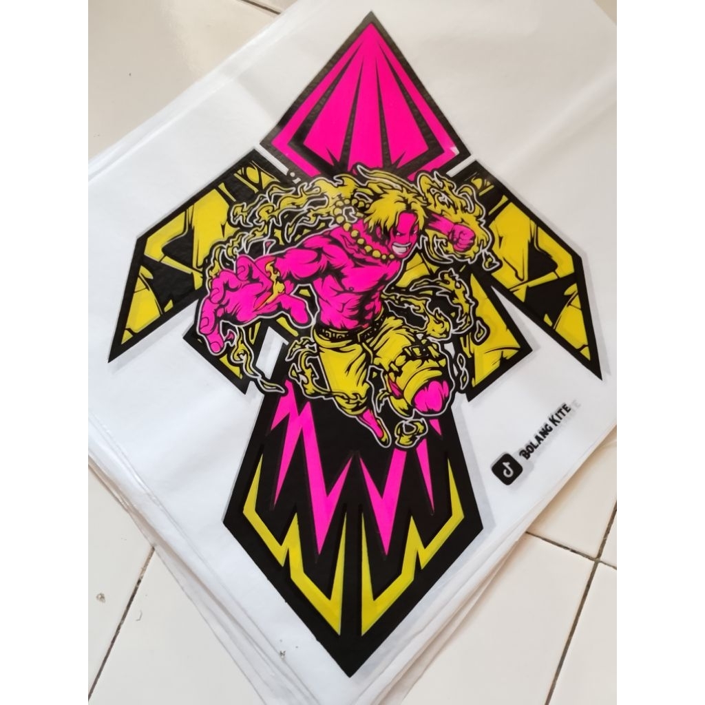 kertas layangan sablon 3 warna motif sukhoi