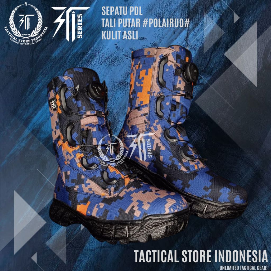 TSI SERIES ® 100% ORIGINAL SEPATU PDL TALI PUTAR POLAIRUD - Loreng Airud