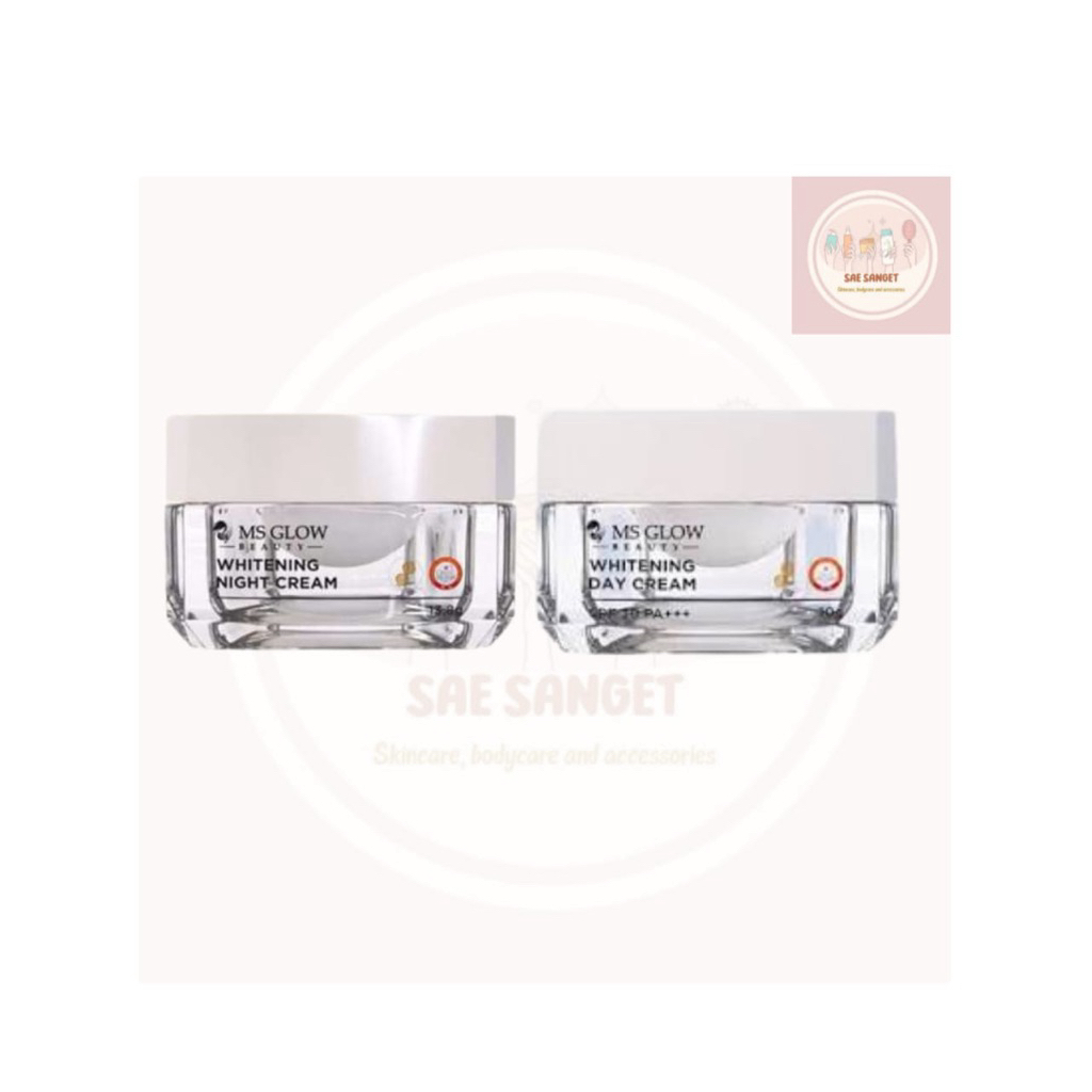Ms Glow Whitening Day Cream dan Ms Glow Whitening Night Cream / Ms Glow Whitening Day Cream / Ms Glo