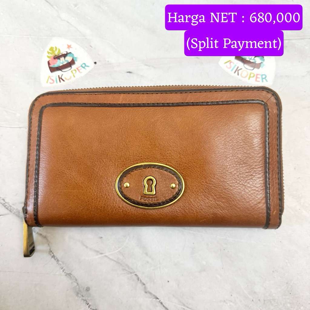 494 NET-Preloved Fossil Bagong Long Wallet Brown