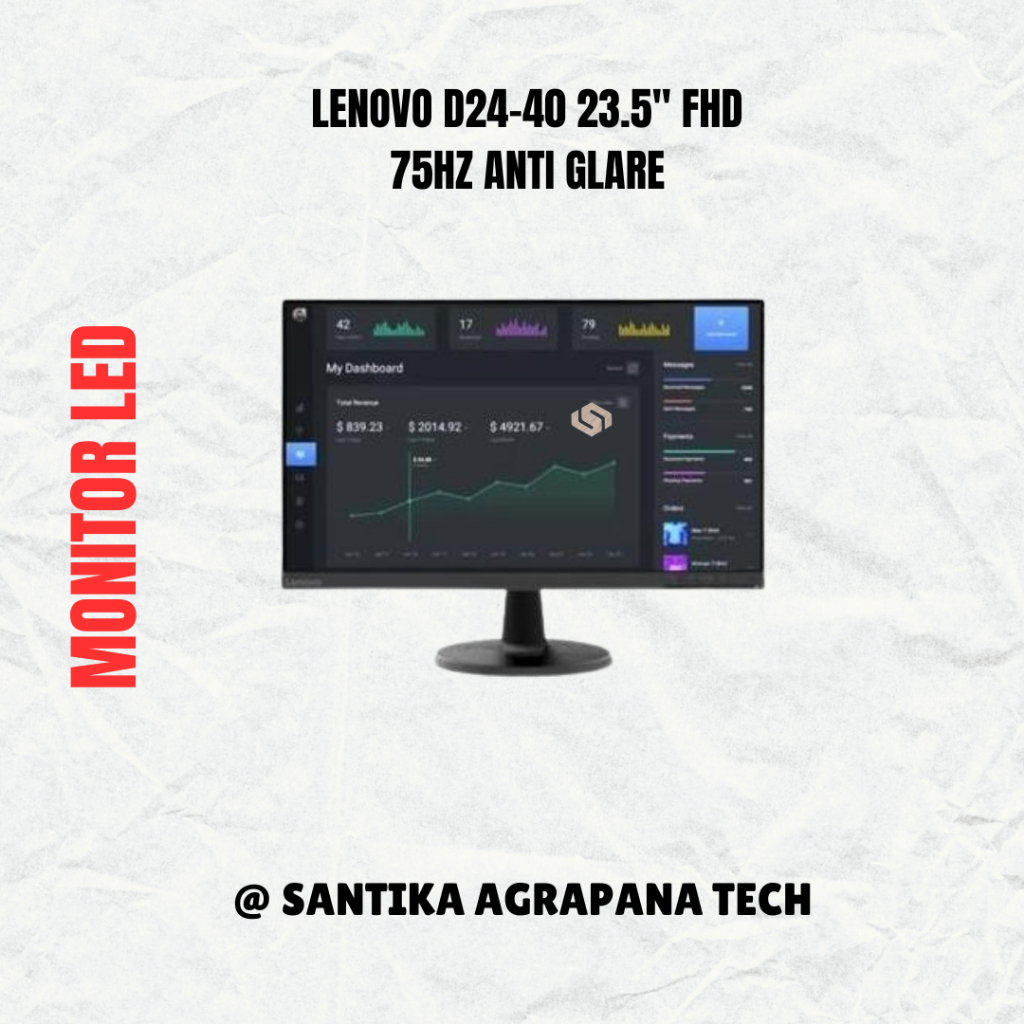 Monitor 24 Inch  Lenovo D24-40 - FHD 75Hz Anti Glare