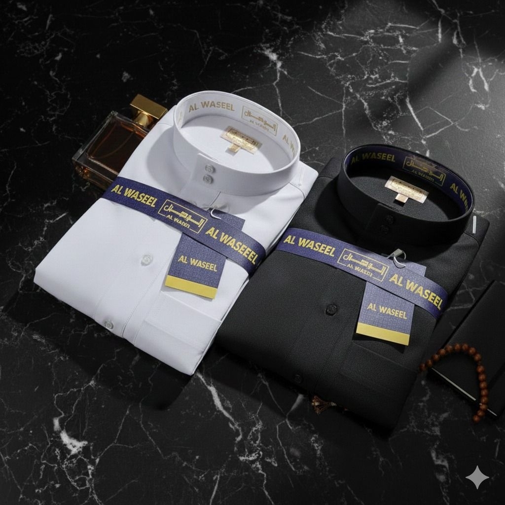 BEST SELLER JUBAH AL WASEEL WOLL PREMIUM HITAM & PUTIH/JUBAH PRIA ELEGANT AL WASEEL