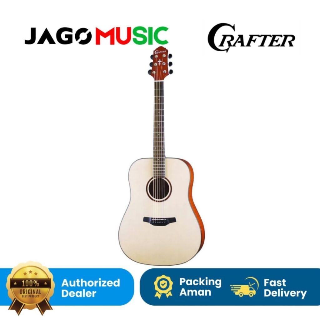 Gitar Akustik Elektrik Crafter HD 250 E Natural With Bag Gitar Crafter HD250E