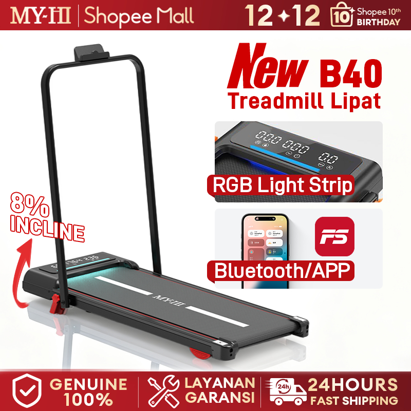 MY-HI Treadmill portable T3/B30 incline 260kg Treadmill Elektrik listrik lipat Walking Pad Running