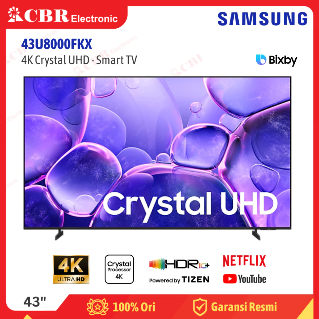 TV SAMSUNG 43 Inch LED 43U8000FKX (4K Crystal UHD - Smart TV)