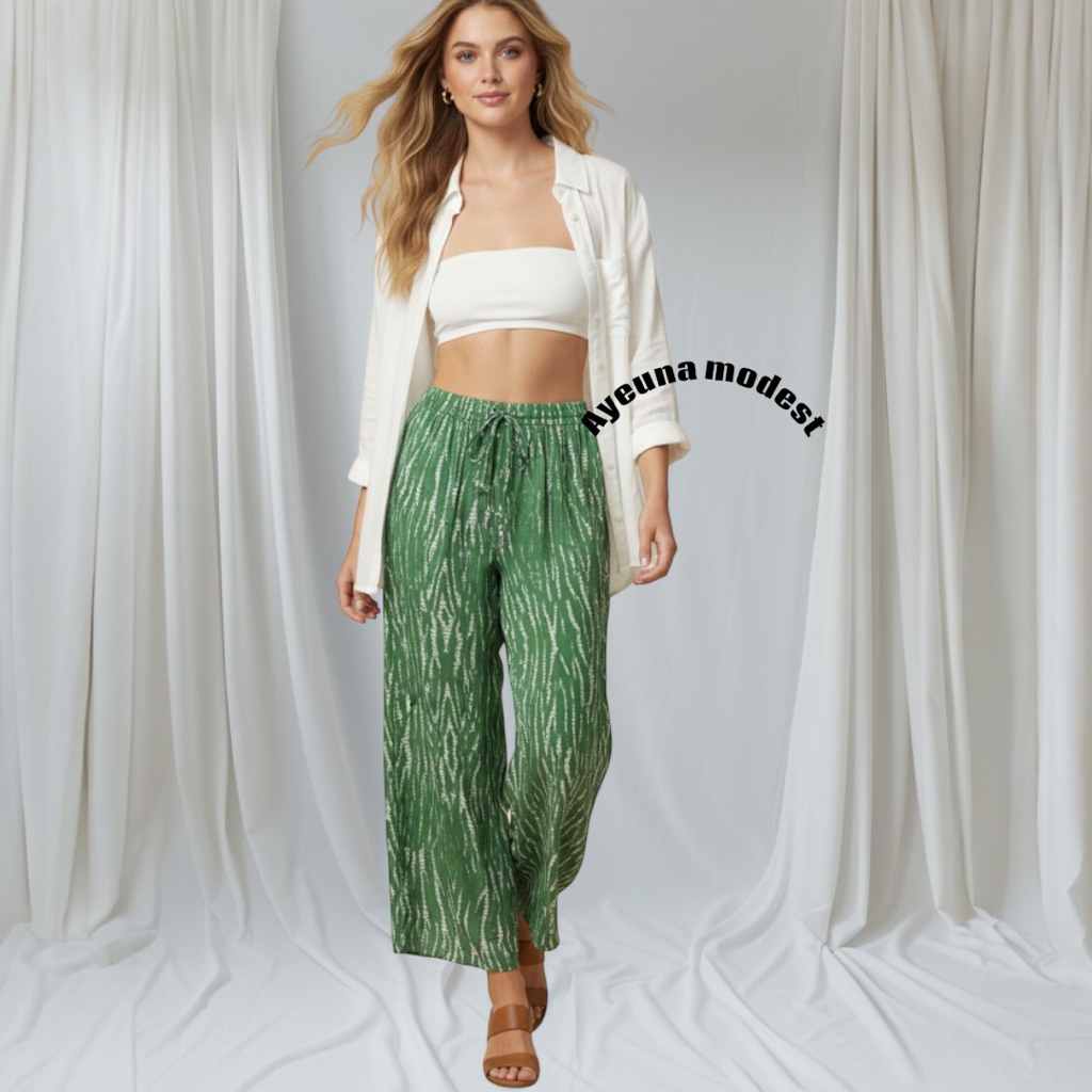 Zara Woman Long Pants Kulot with Motif Detail Original New - Size S