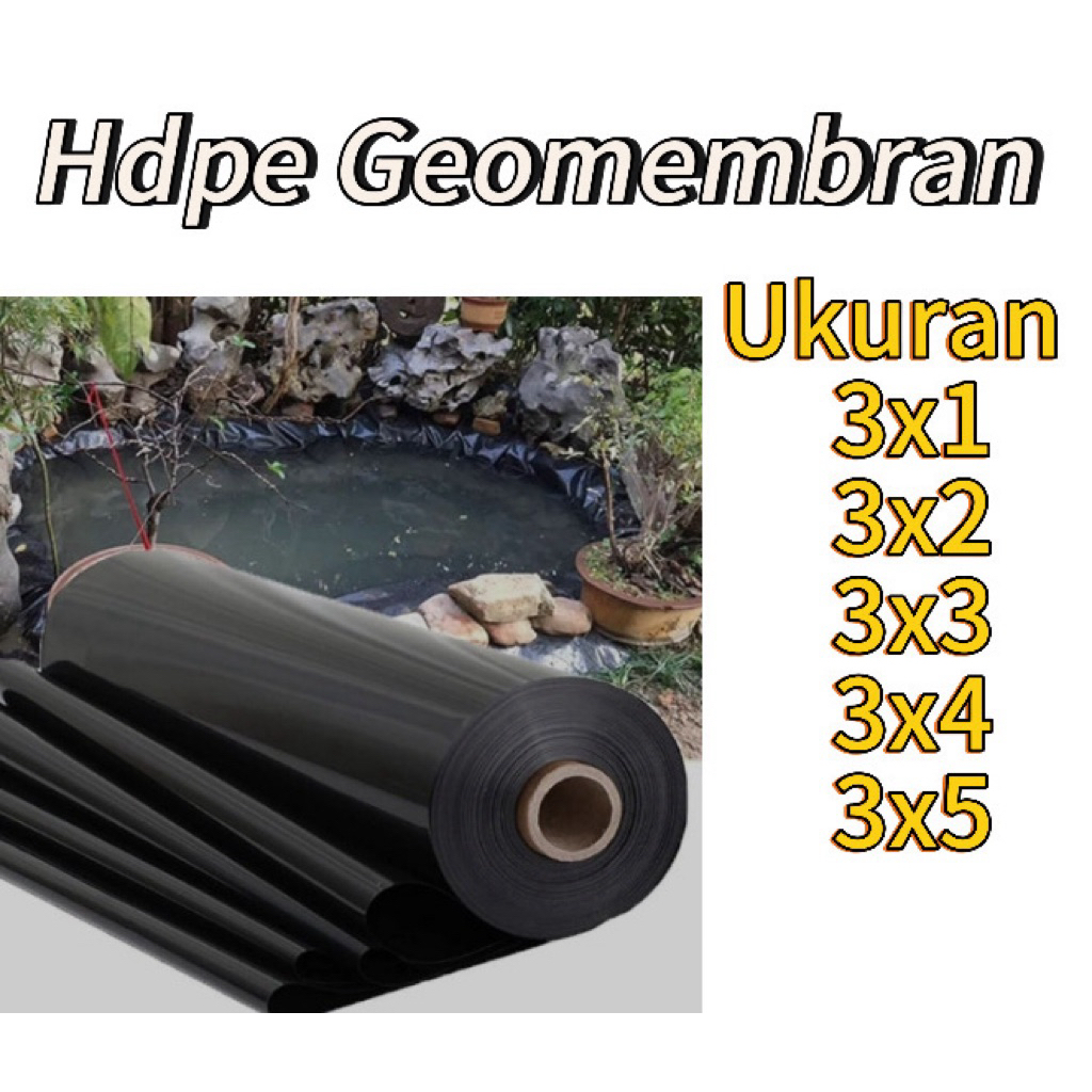 Plastik Hdpe geomembran berbagai ukuran tebal 200 micron ( kolam ikan )