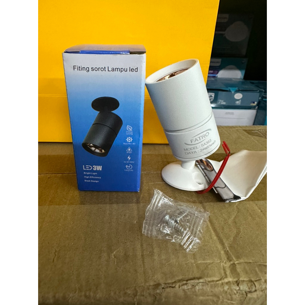 Fatro Spotlight Mini etalase meja lemari lampu sorot kecil 3W kuning warmWhite