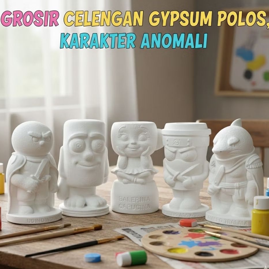 CELENGAN GYPSUM POLOS MEWARNAI CELENGAN GYPSUM  Karakter ANOMALI Mainan Edukasi Anak Grosir Murah